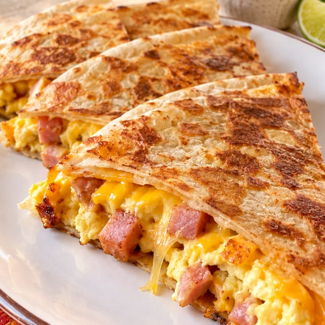 Ham Egg & cheese Quesadilla.