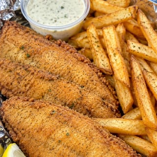 Fried Tilapia With Fries Or Plantains
