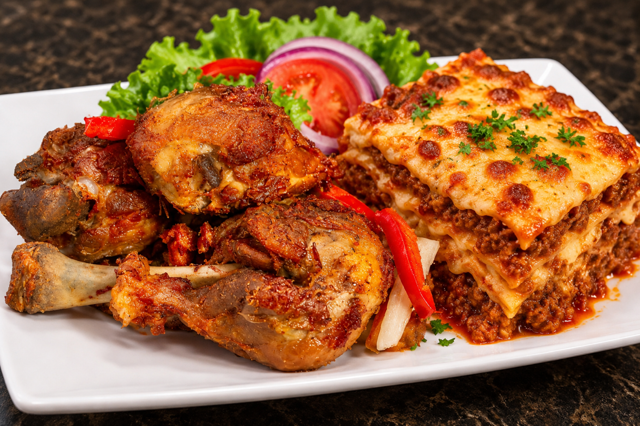 Lasagna & Fried Chicken.